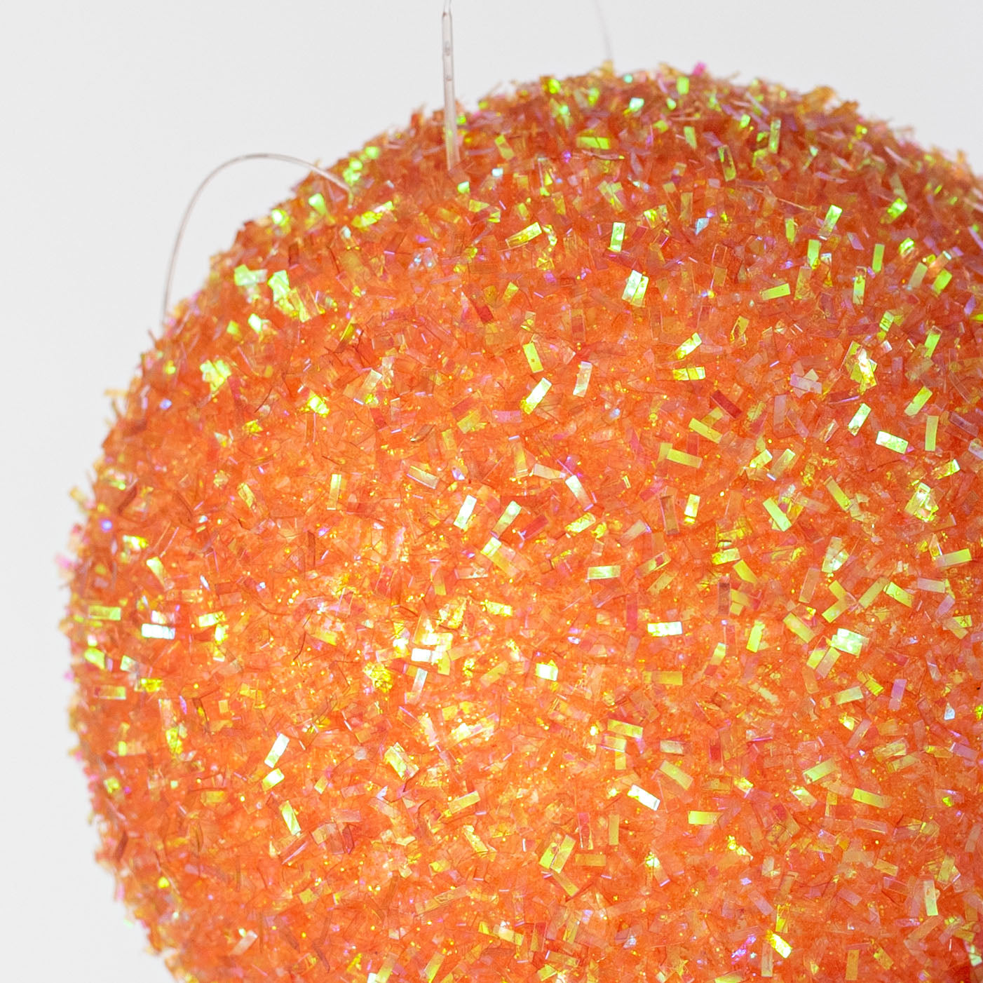 4" V-Cut Foil Ball Ornament: Iridescent Orange