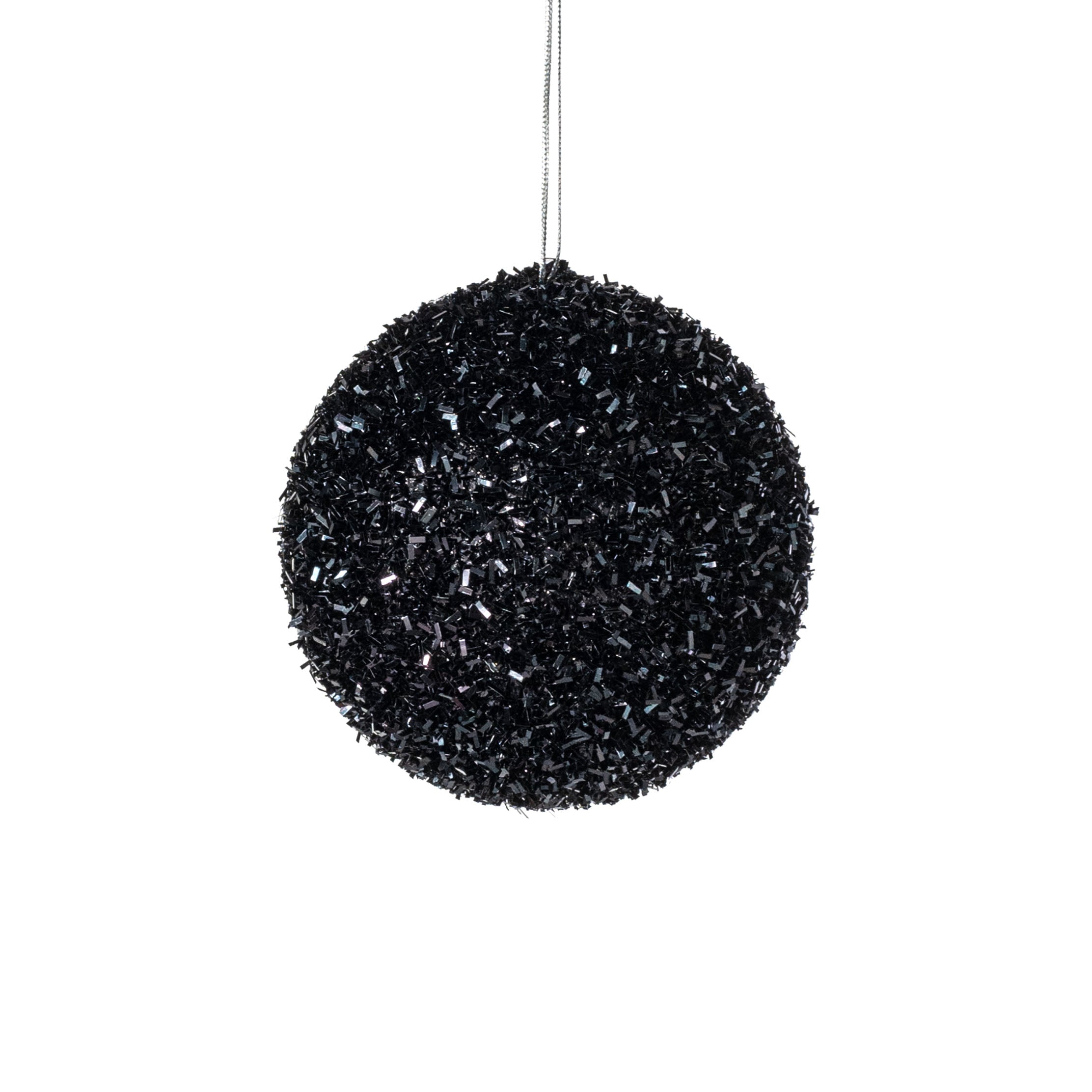 4" V-Cut Foil Ball Ornament: Black