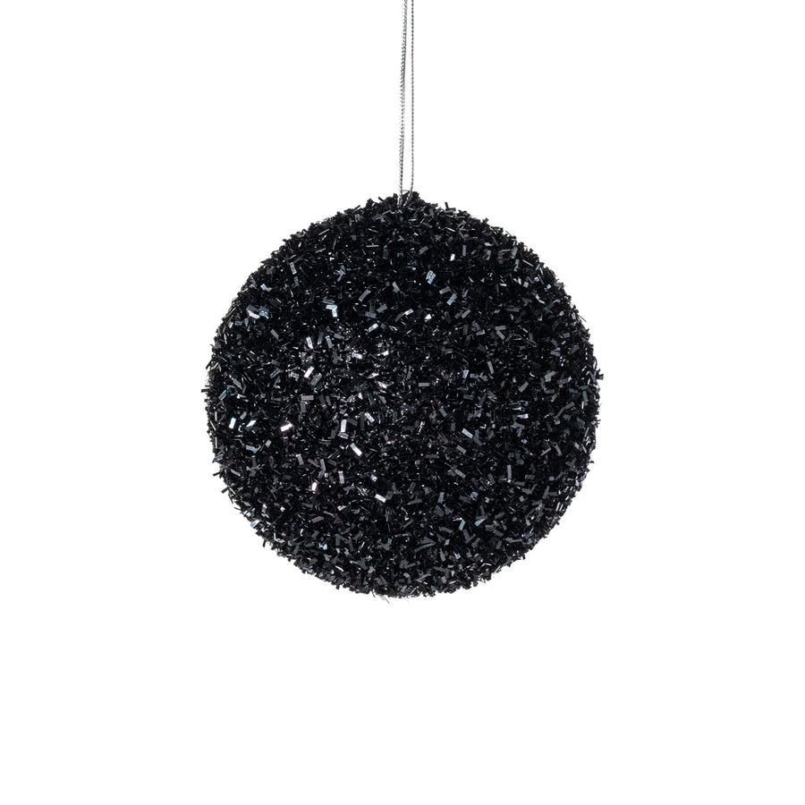 4" V-Cut Foil Ball Ornament: Black