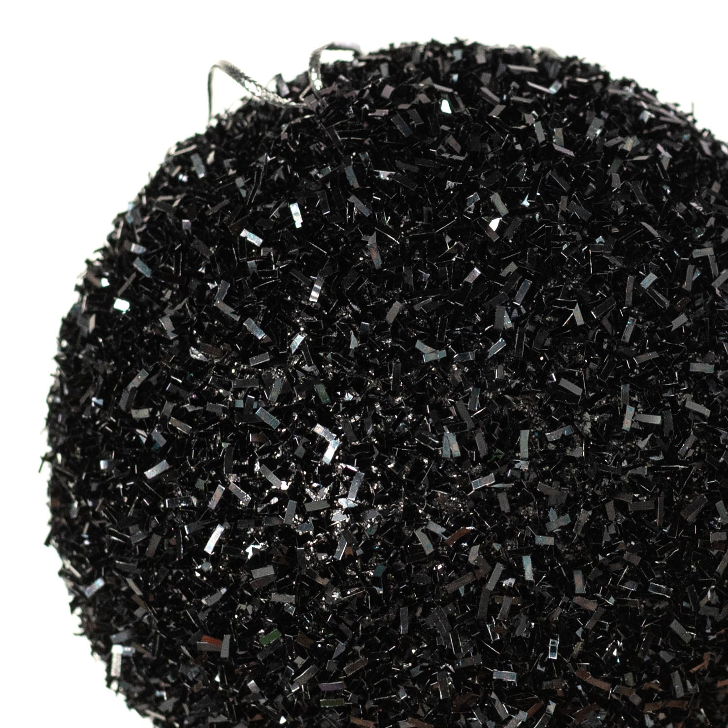 4" V-Cut Foil Ball Ornament: Black