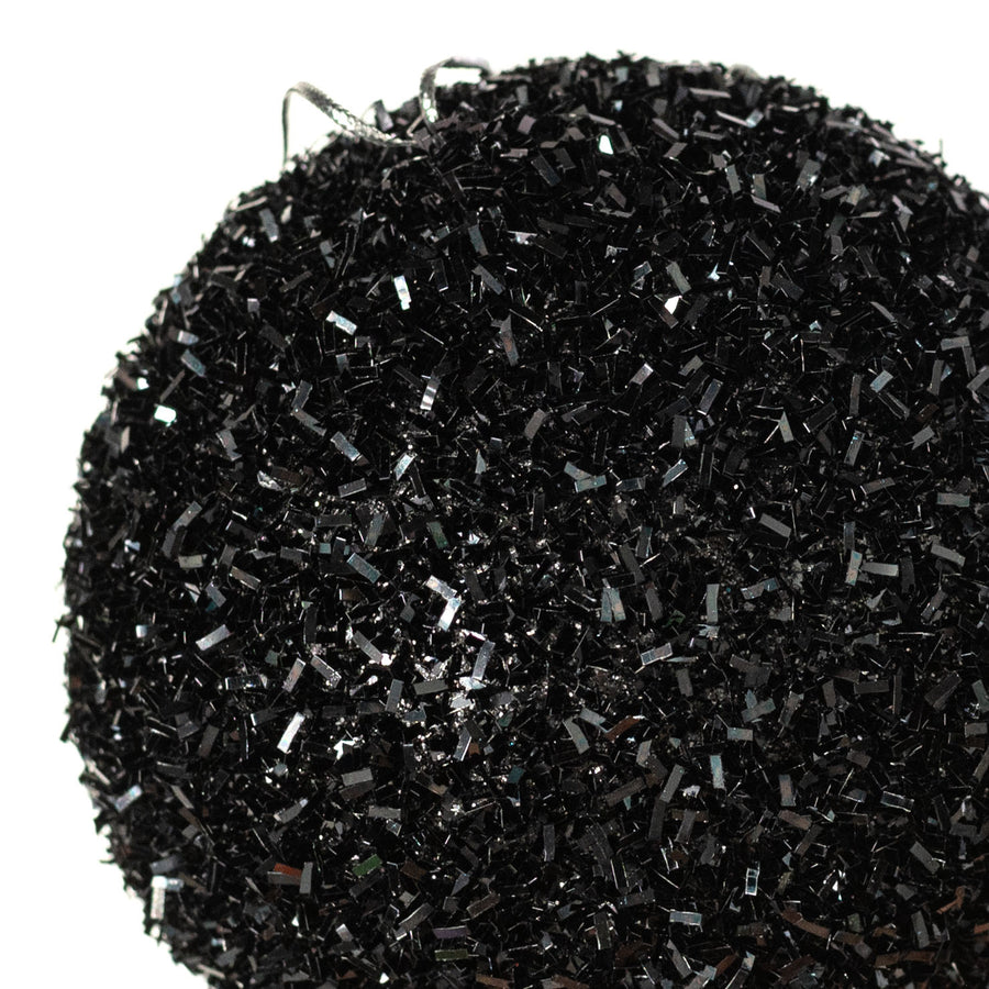 4" V-Cut Foil Ball Ornament: Black