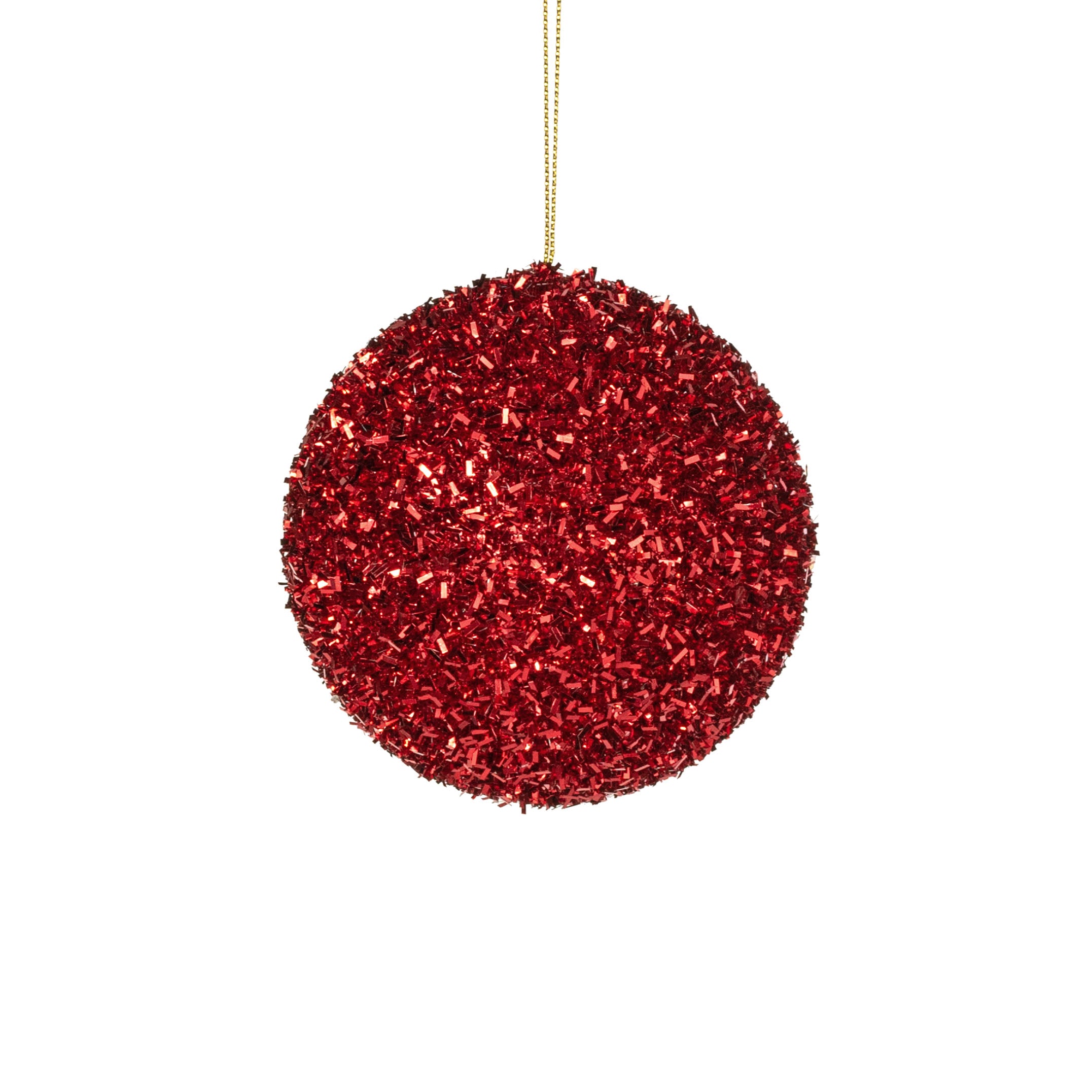 4" V-Cut Foil Ball Ornament: Red