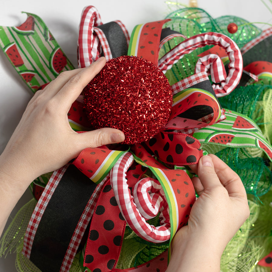 4" V-Cut Foil Ball Ornament: Red