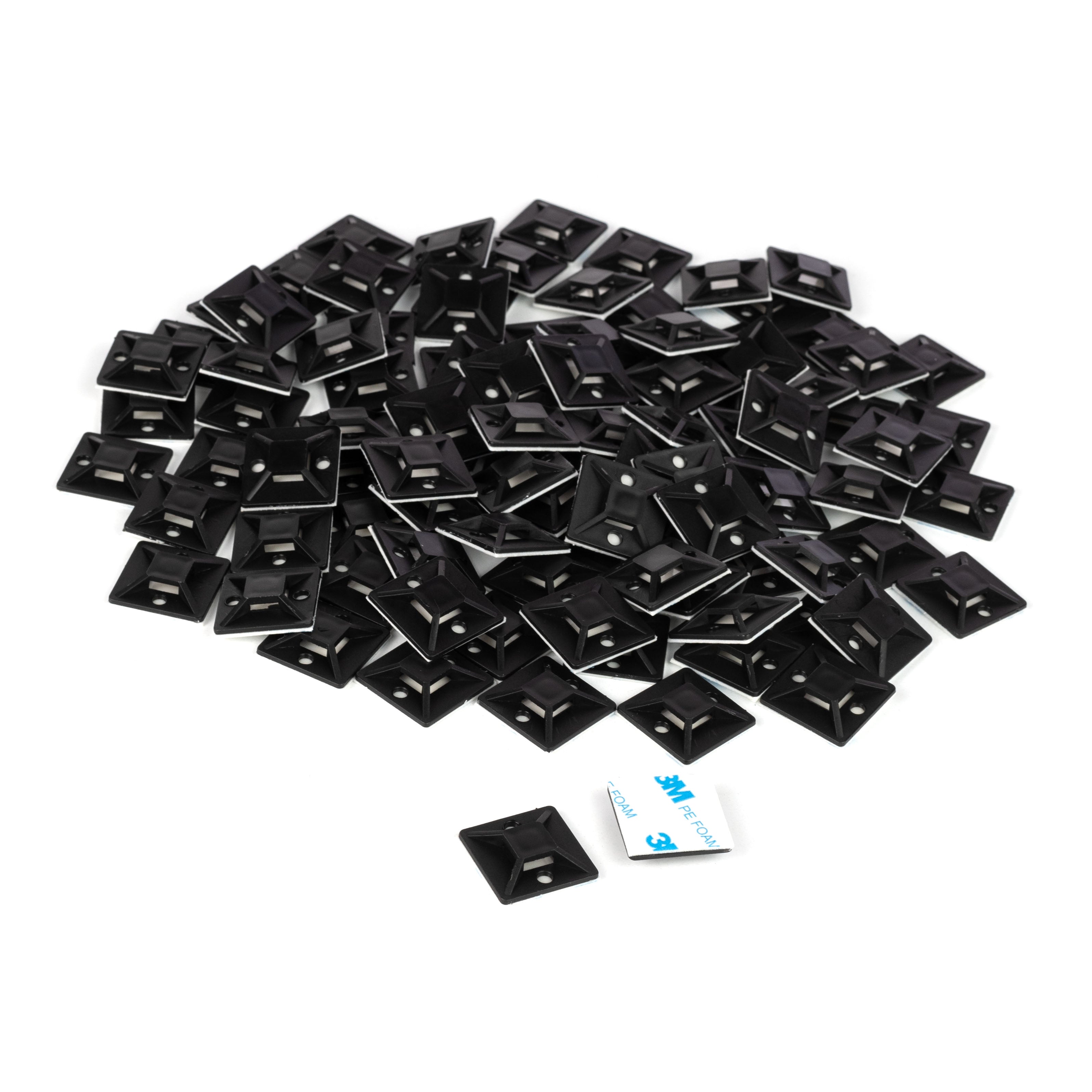 Cable Tie Mounting Squares: 3M Adhesive Foam (Pack of 100)