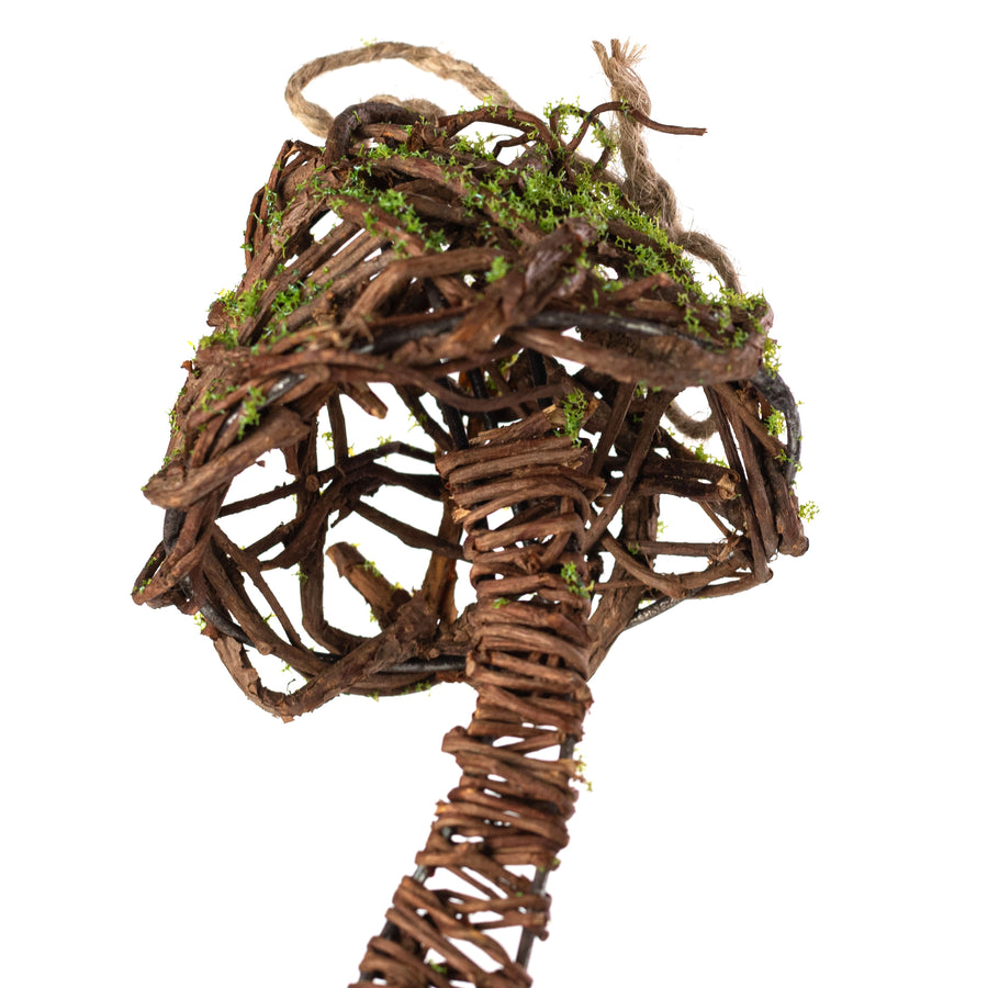 6.5" Mossy Rattan Mushroom Ornament
