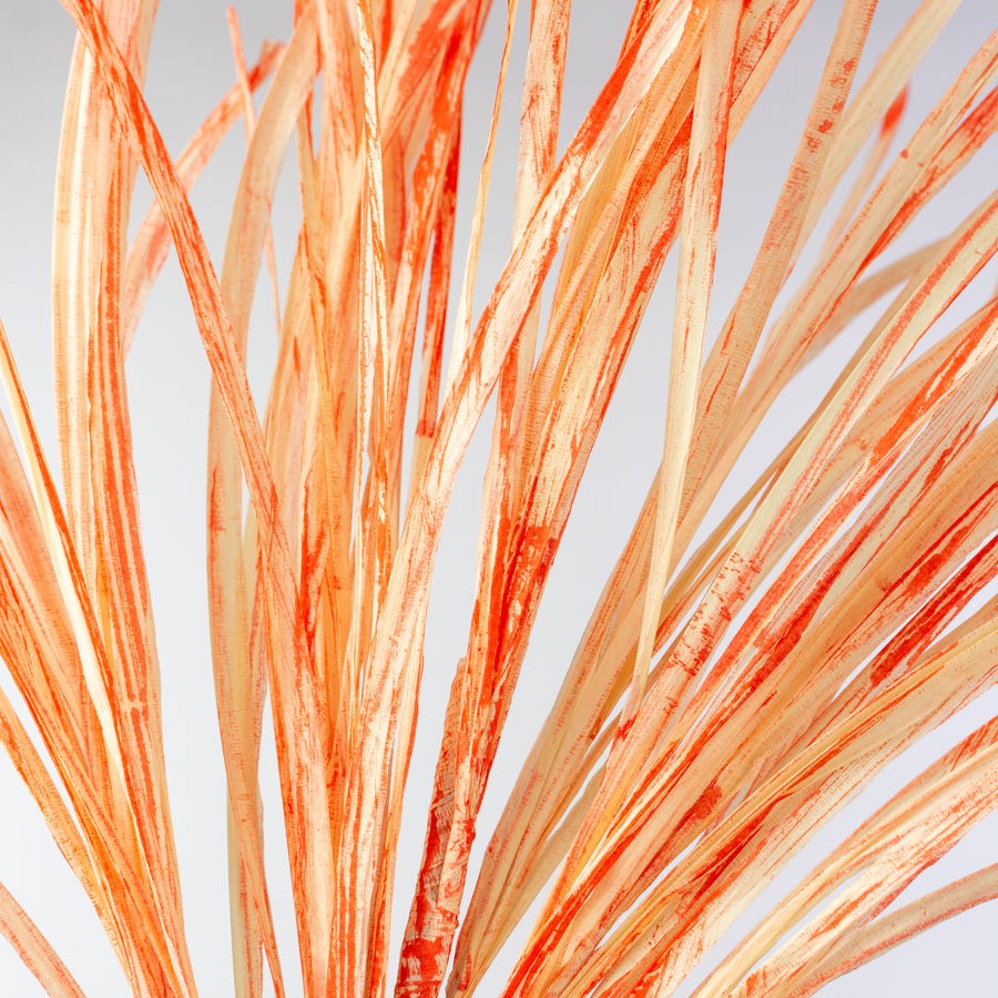 40" Paper Grass Spray: Two-Tone Orange