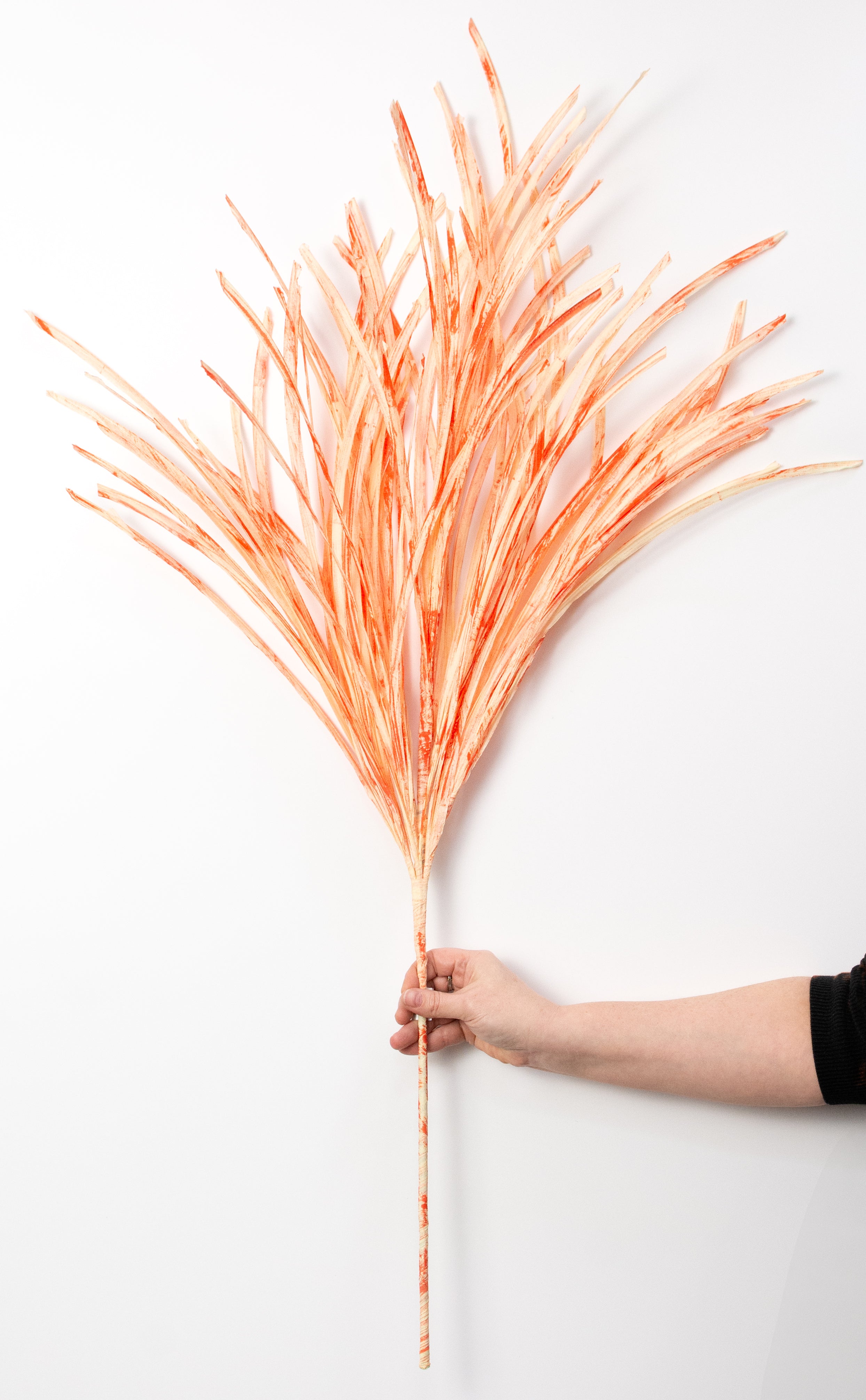 40" Paper Grass Spray: Two-Tone Orange