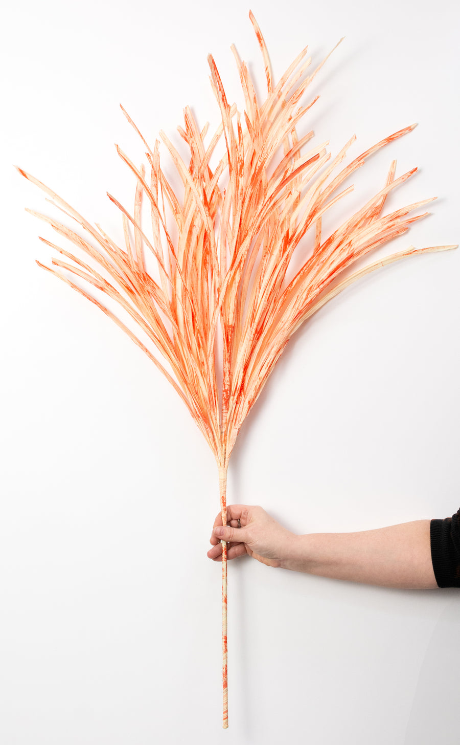 40" Paper Grass Spray: Two-Tone Orange