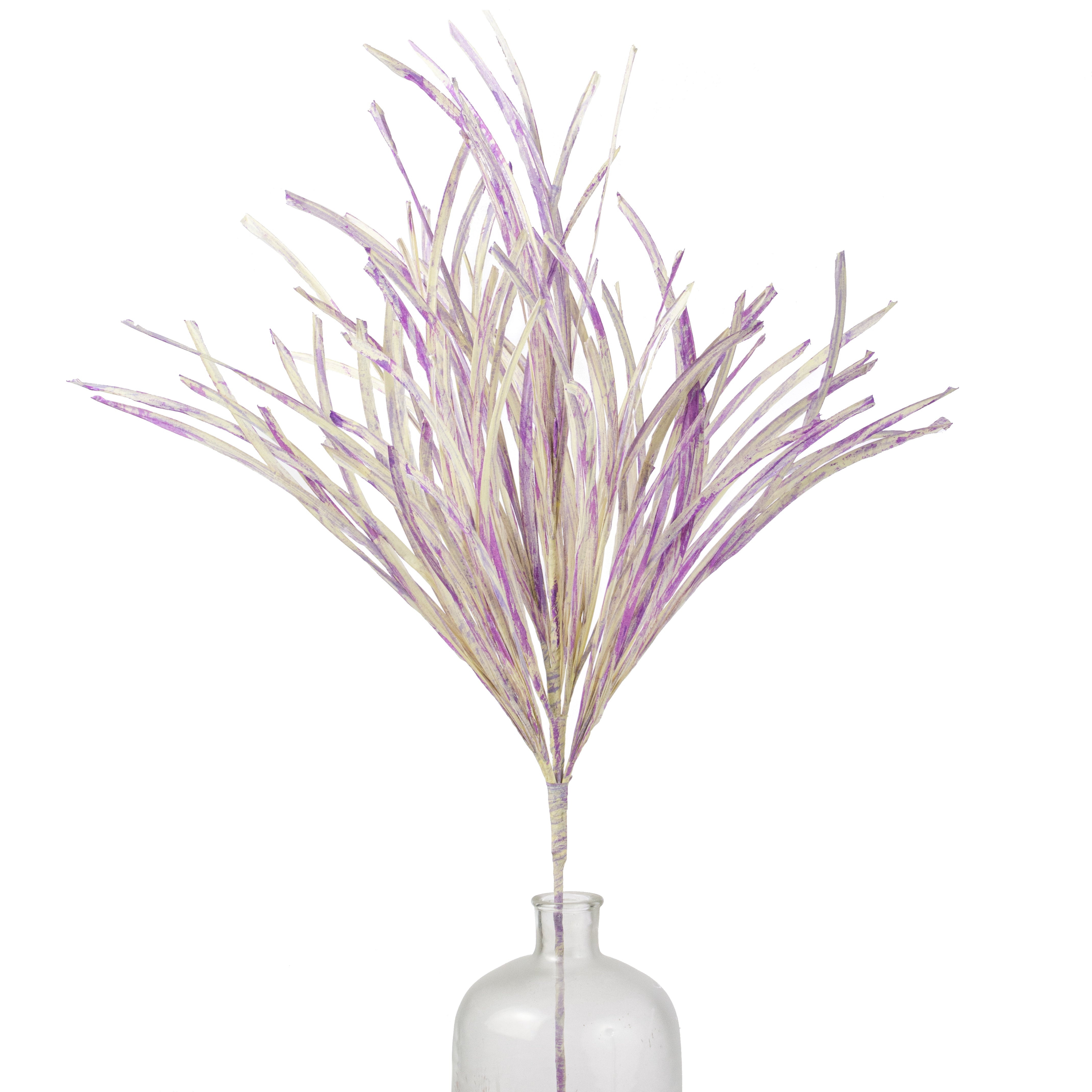 40" Paper Grass Spray: Purple & Cream