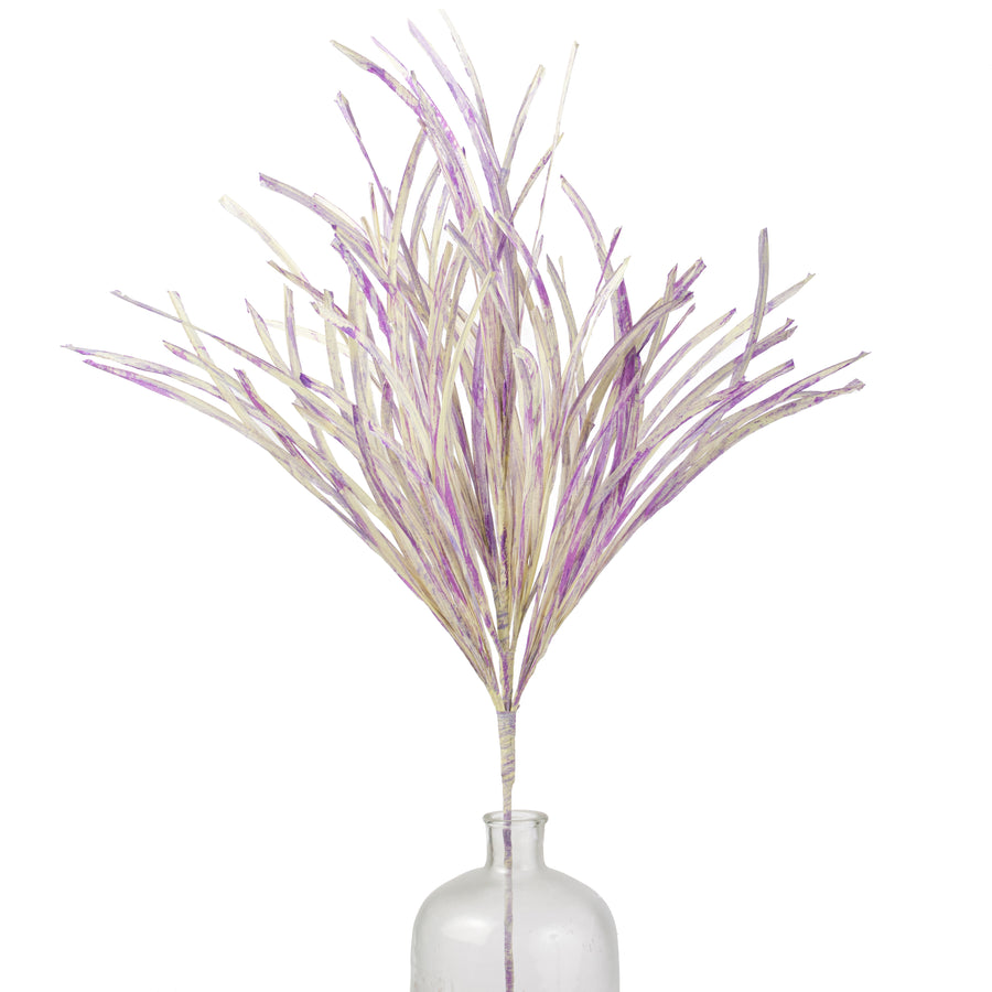 40" Paper Grass Spray: Purple & Cream