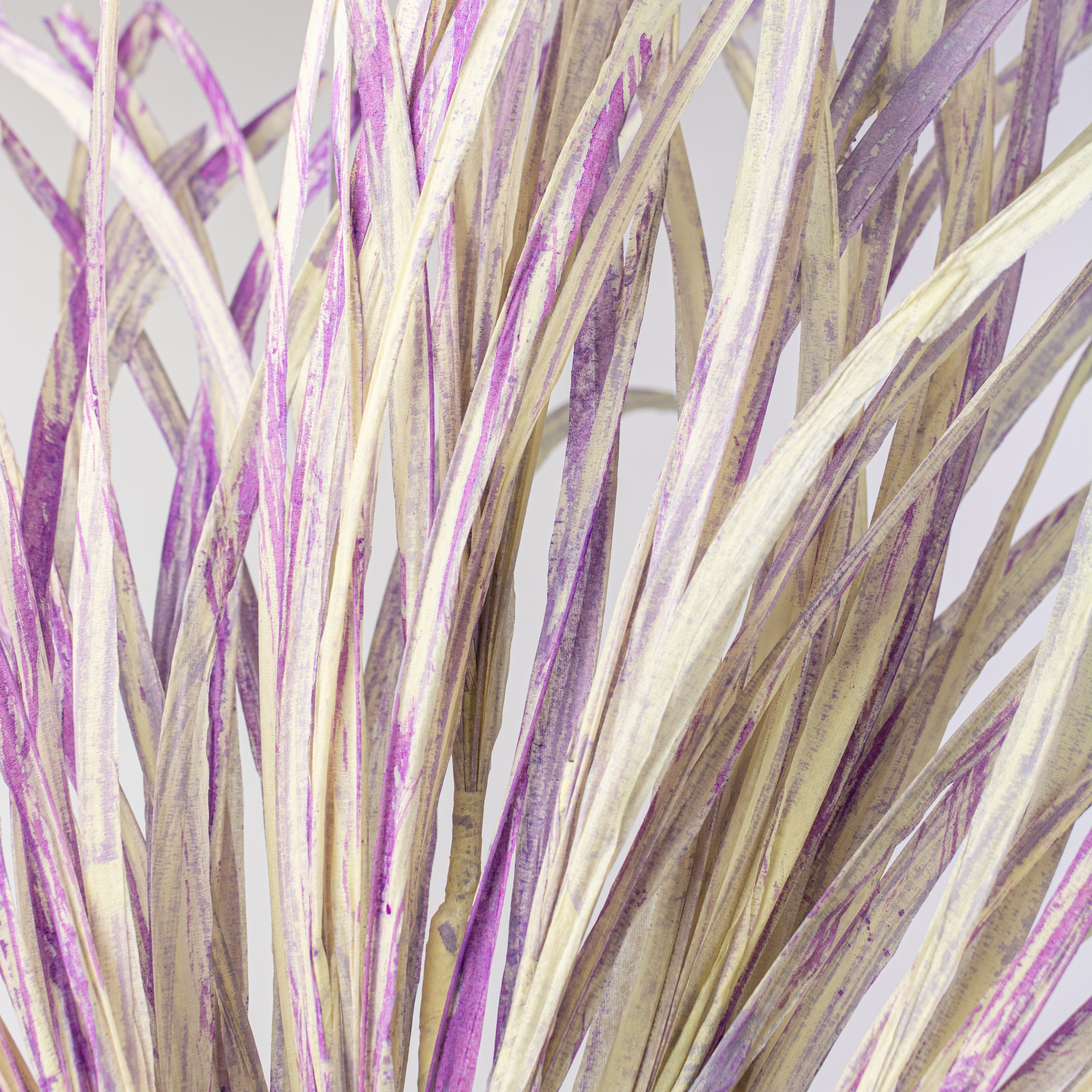 40" Paper Grass Spray: Purple & Cream