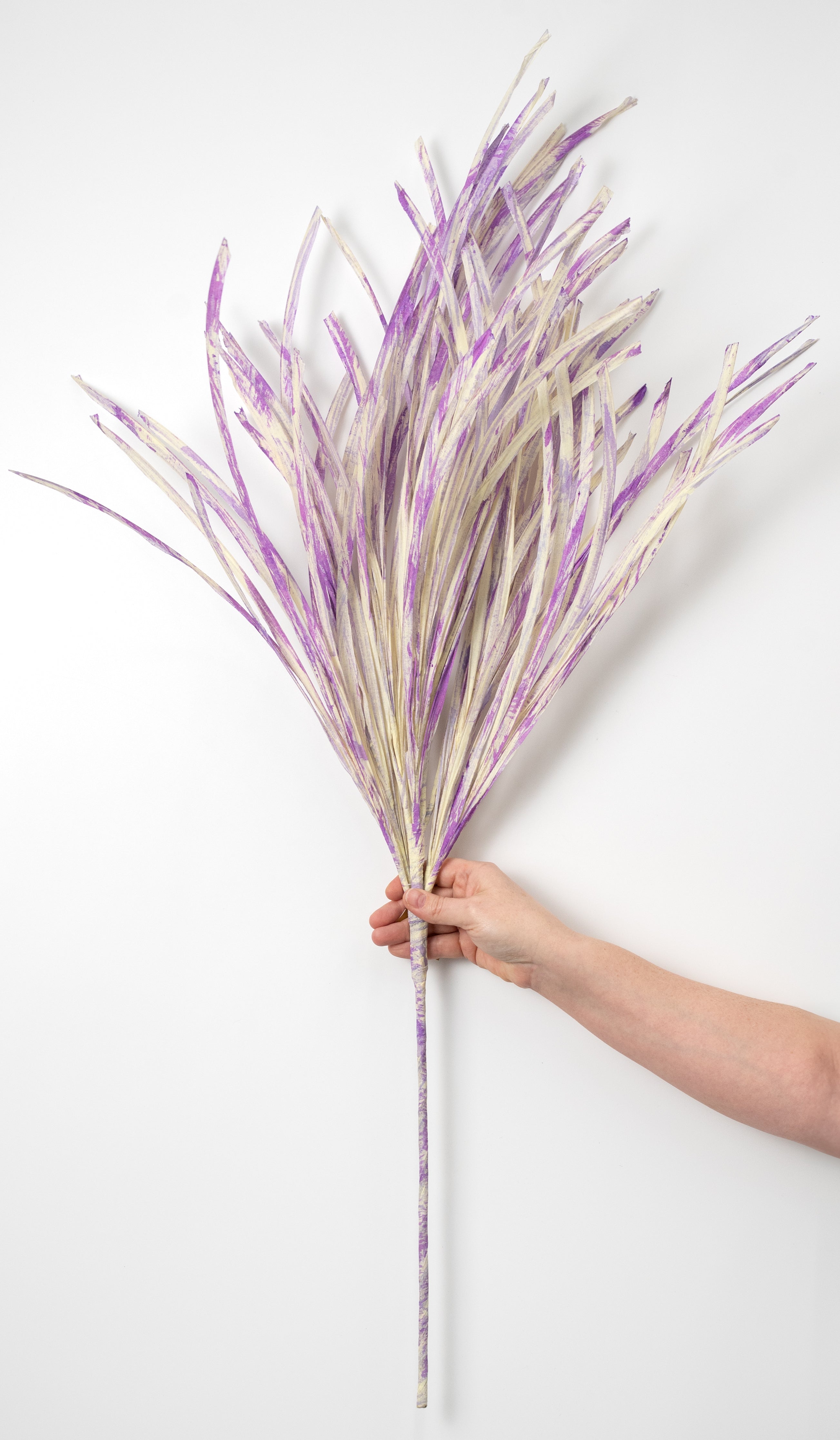 40" Paper Grass Spray: Purple & Cream