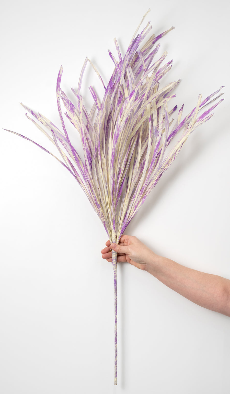40" Paper Grass Spray: Purple & Cream