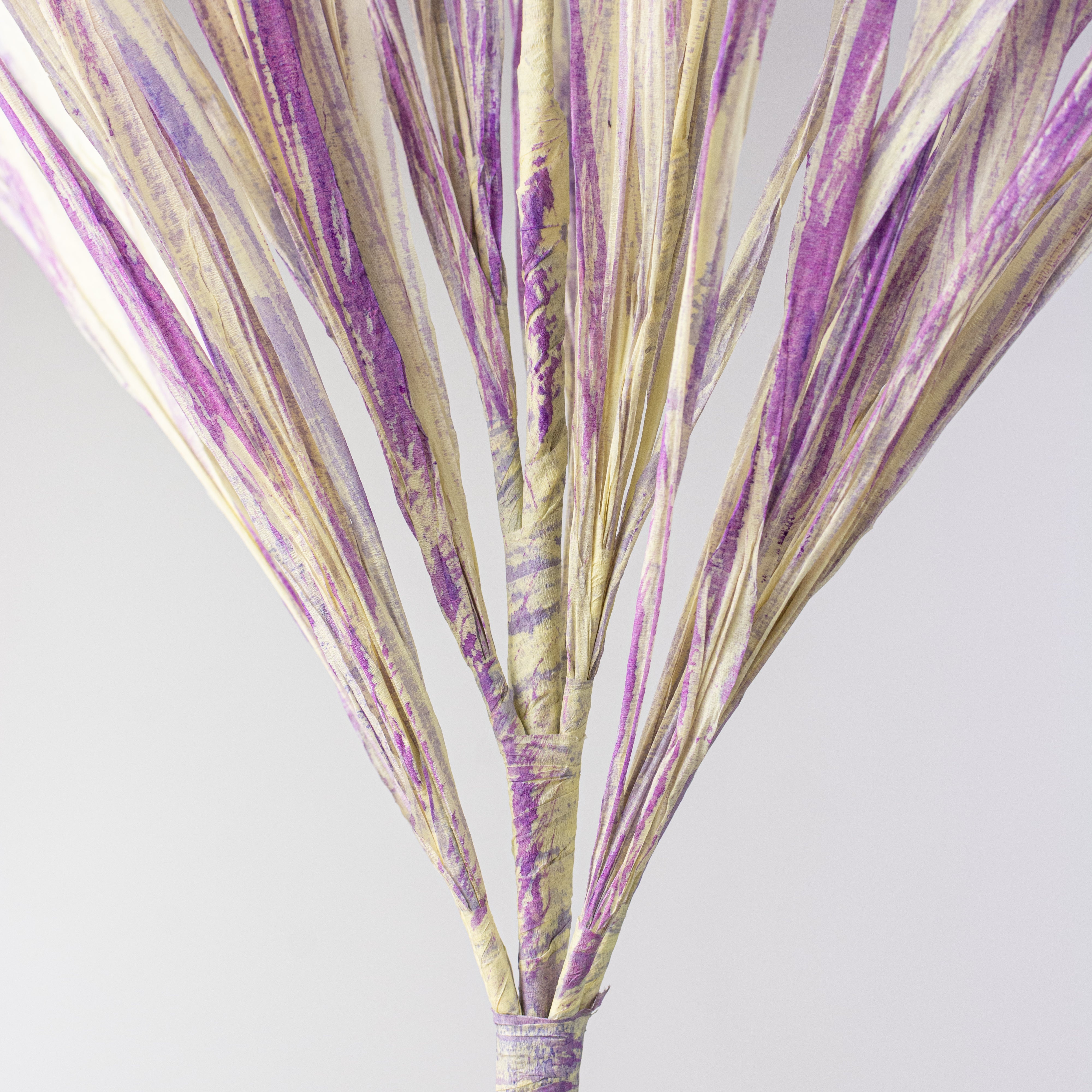 40" Paper Grass Spray: Purple & Cream