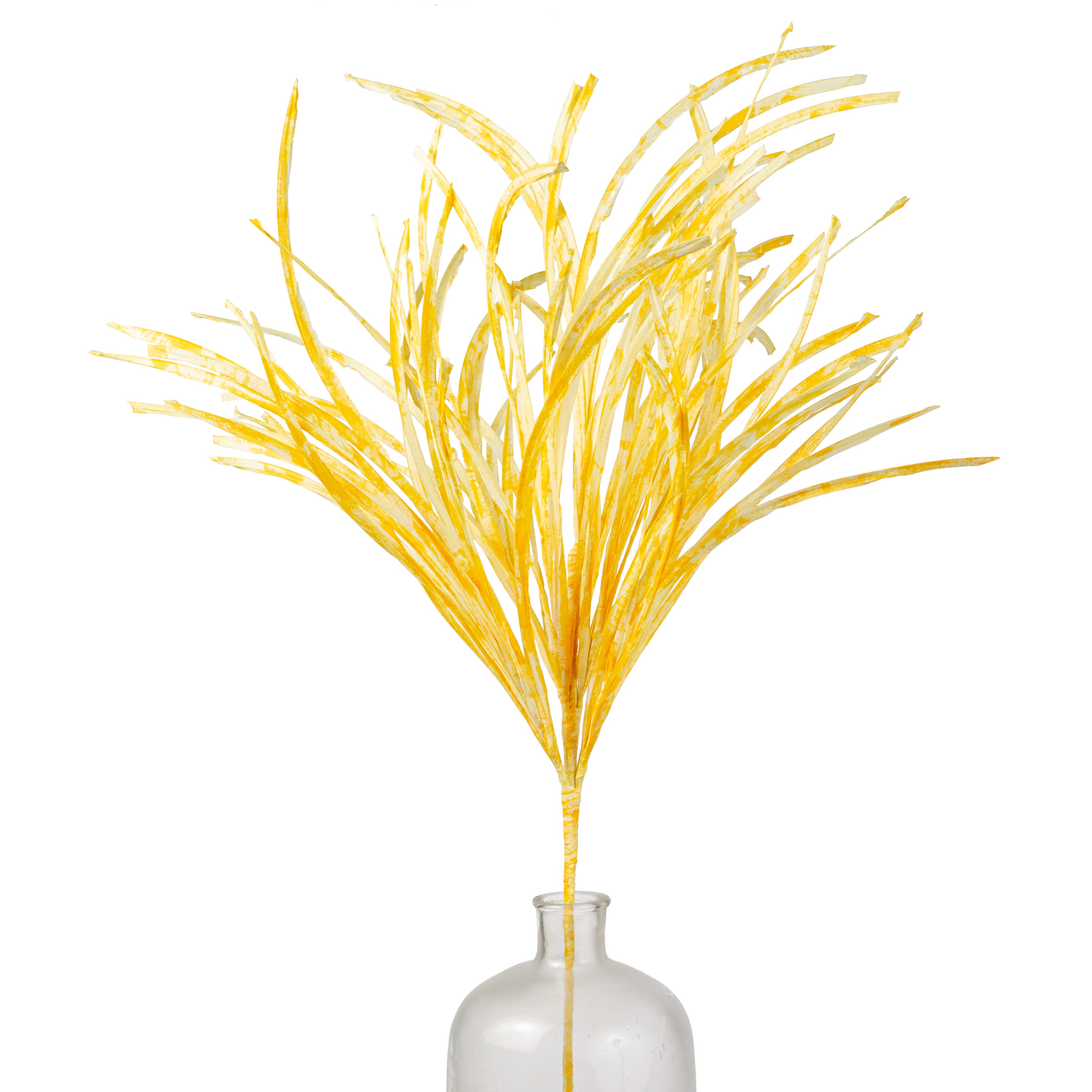 40" Paper Grass Spray: Two-Tone Yellow
