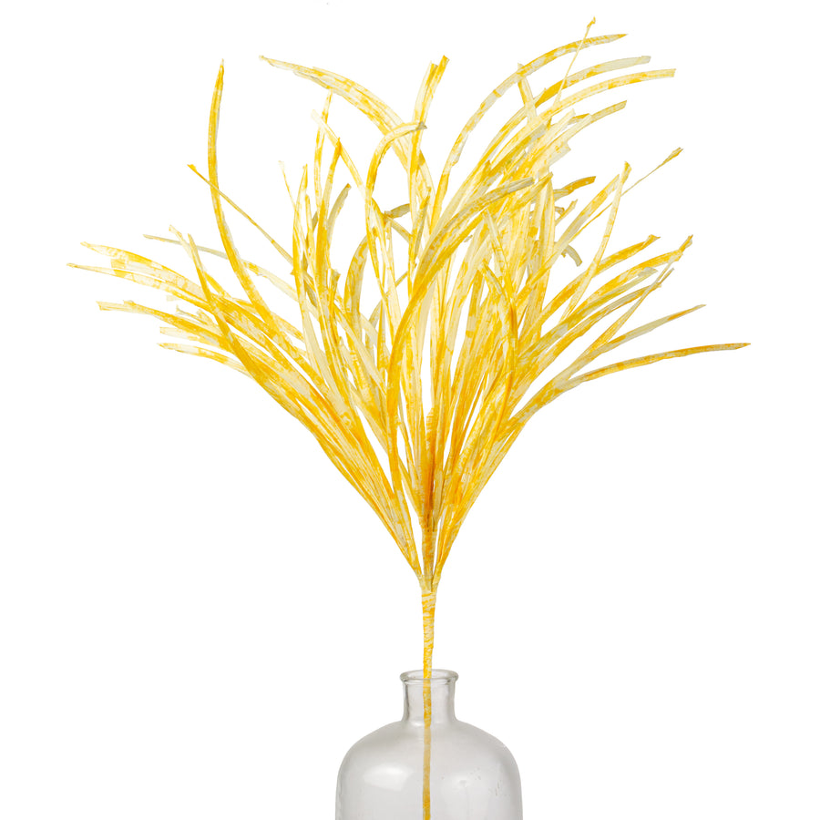 40" Paper Grass Spray: Two-Tone Yellow