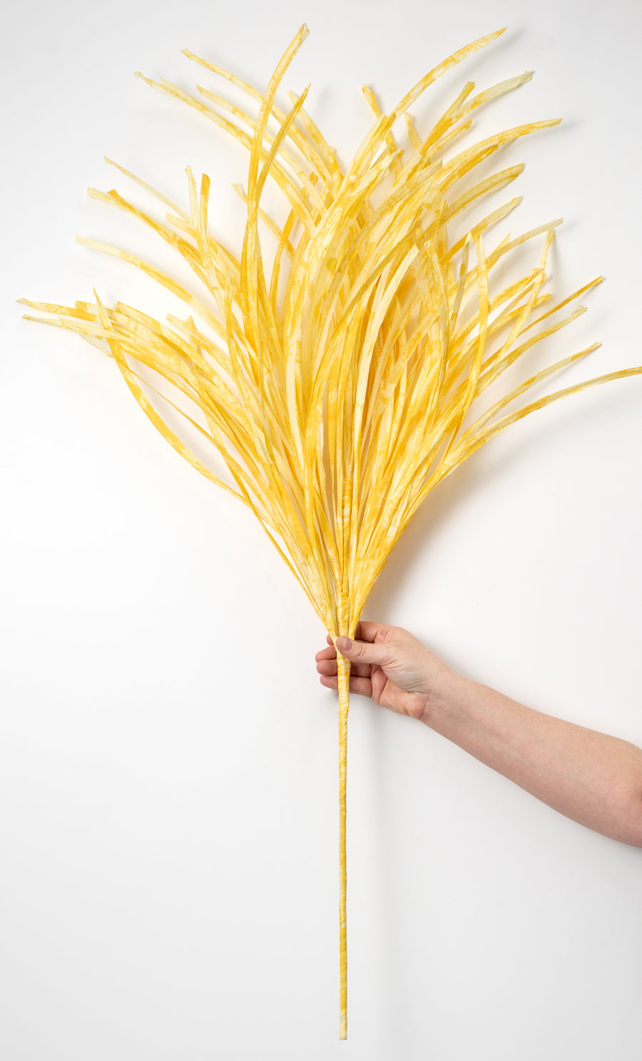 40" Paper Grass Spray: Two-Tone Yellow