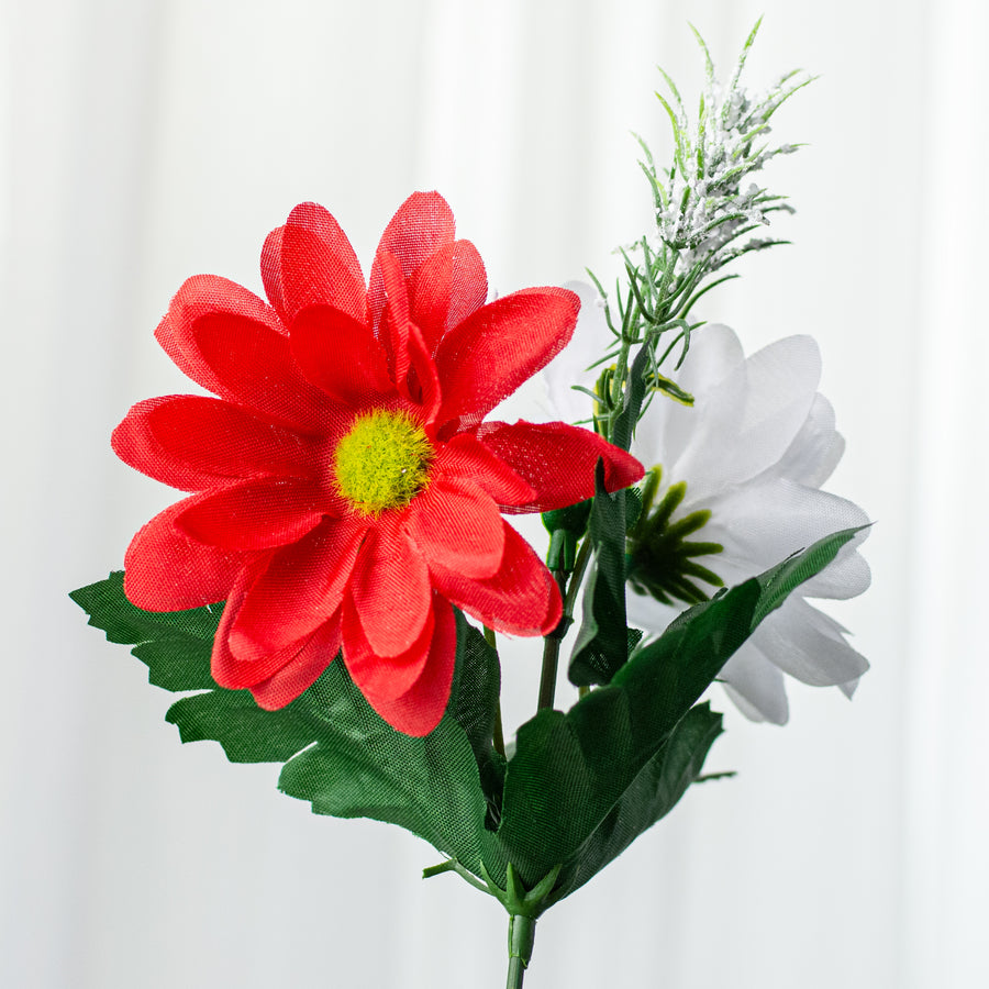 17" Colorfast Daisy Mix Bush: Red, White & Blue (14 Stem)