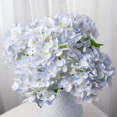 19" Hydrangea Bush: Blue & White (5 Stem)