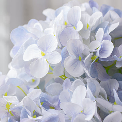 19" Hydrangea Bush: Blue & White (5 Stem)