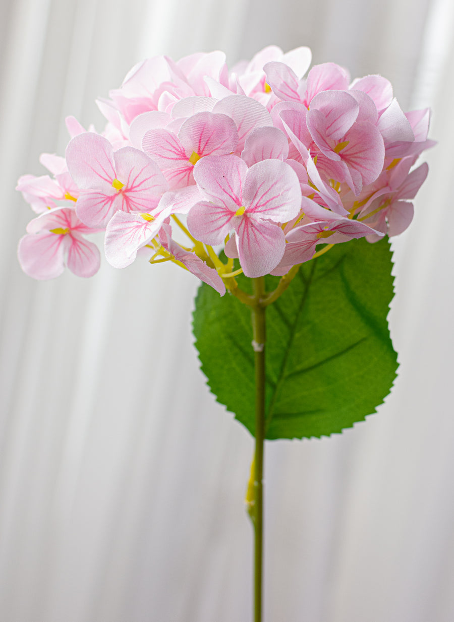 19" Hydrangea Bush: Light Pink (5 Stem)