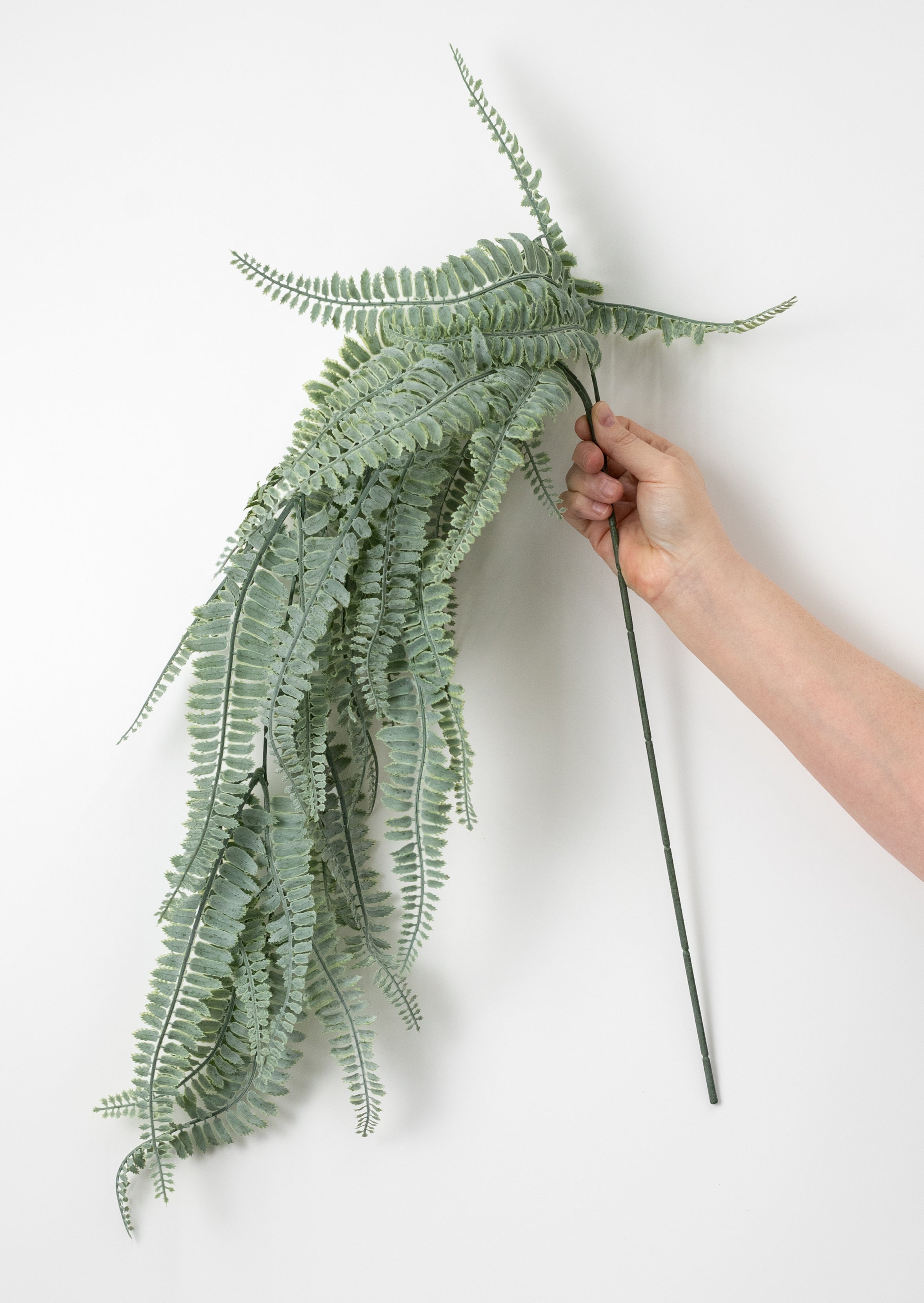 45" Hanging Fern Branch: Dusty Green
