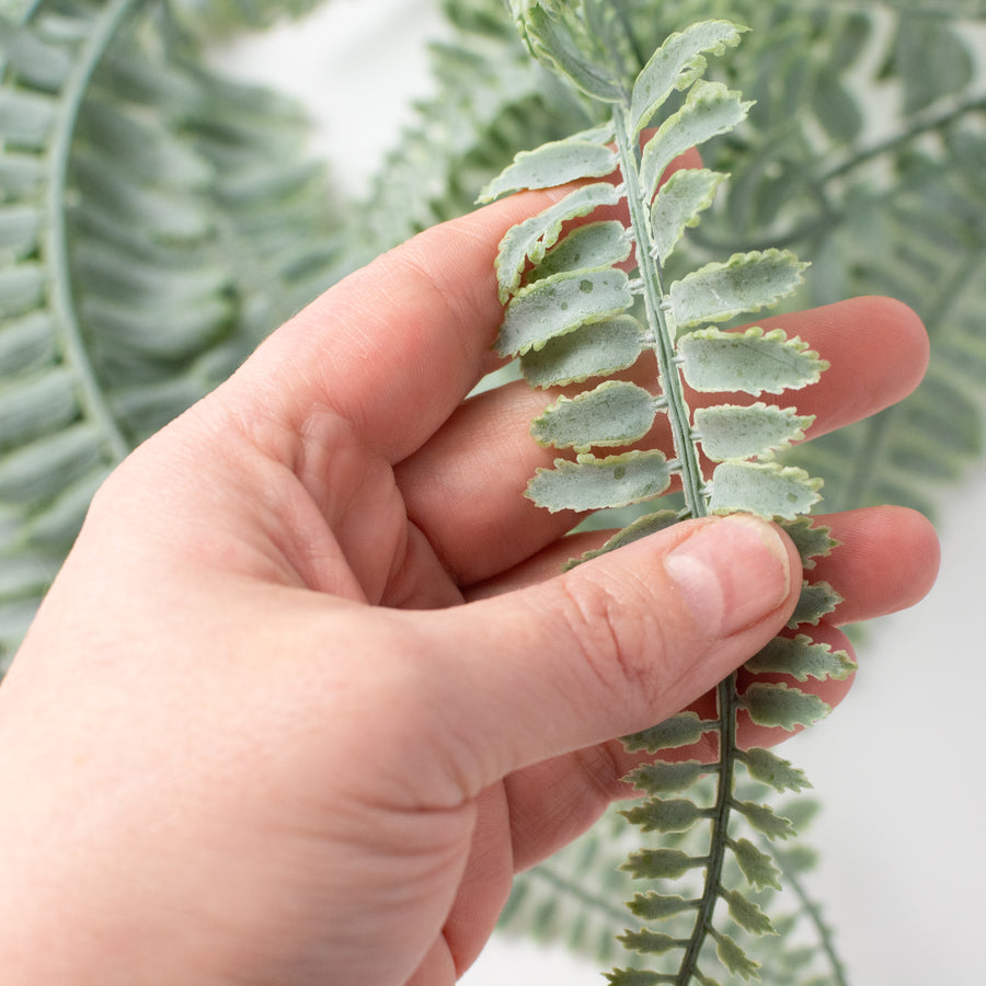 45" Hanging Fern Branch: Dusty Green