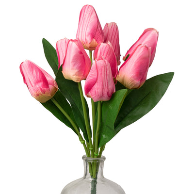 18" Tulip Bush: Pink (9 Stem)