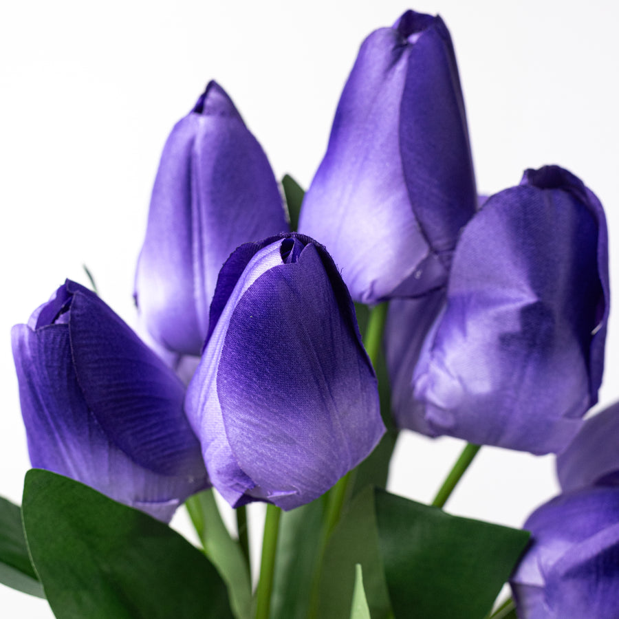 18" Tulip Bush: Purple (9 Stem)