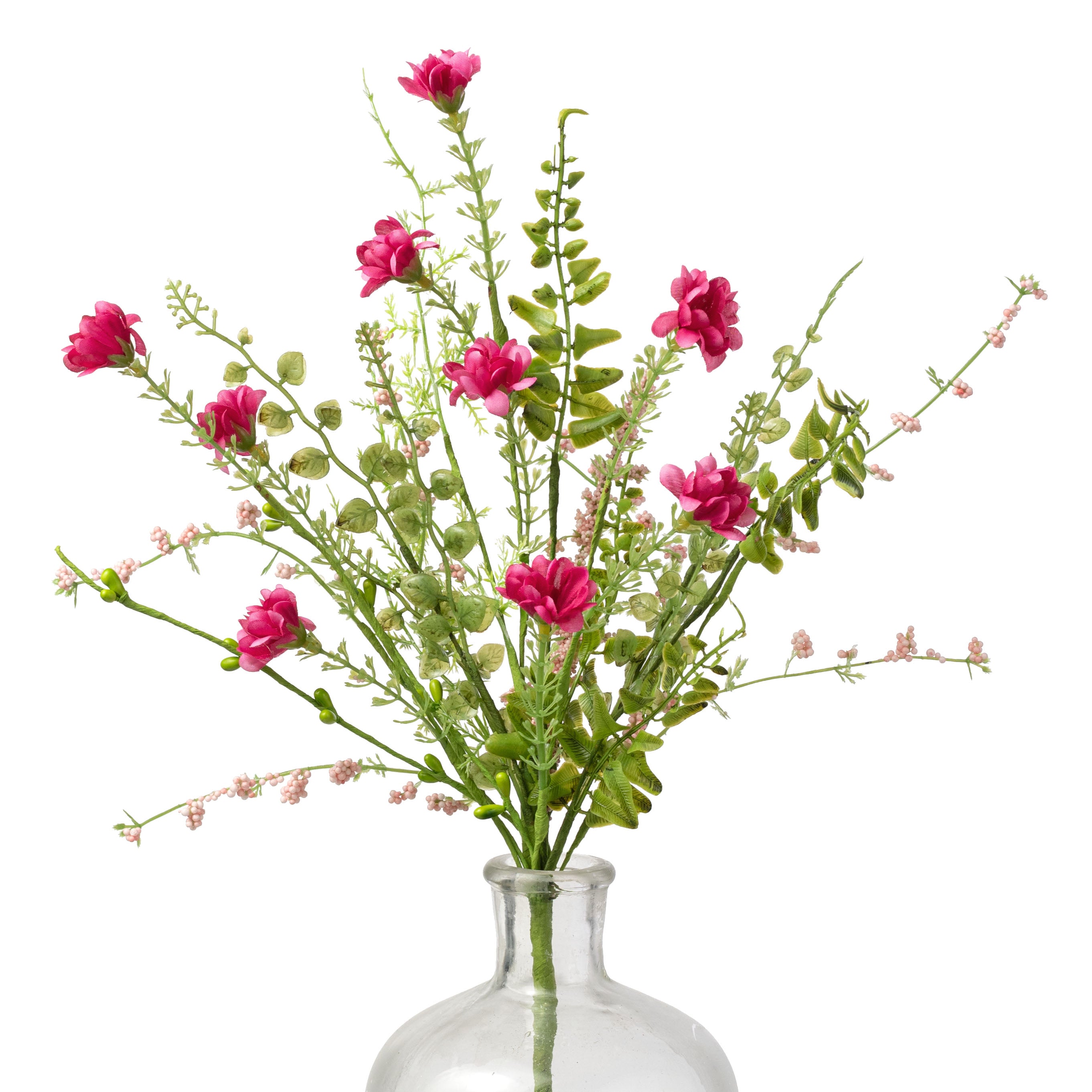 18" Fabric Wildflower Filler Pick: Beauty Pink
