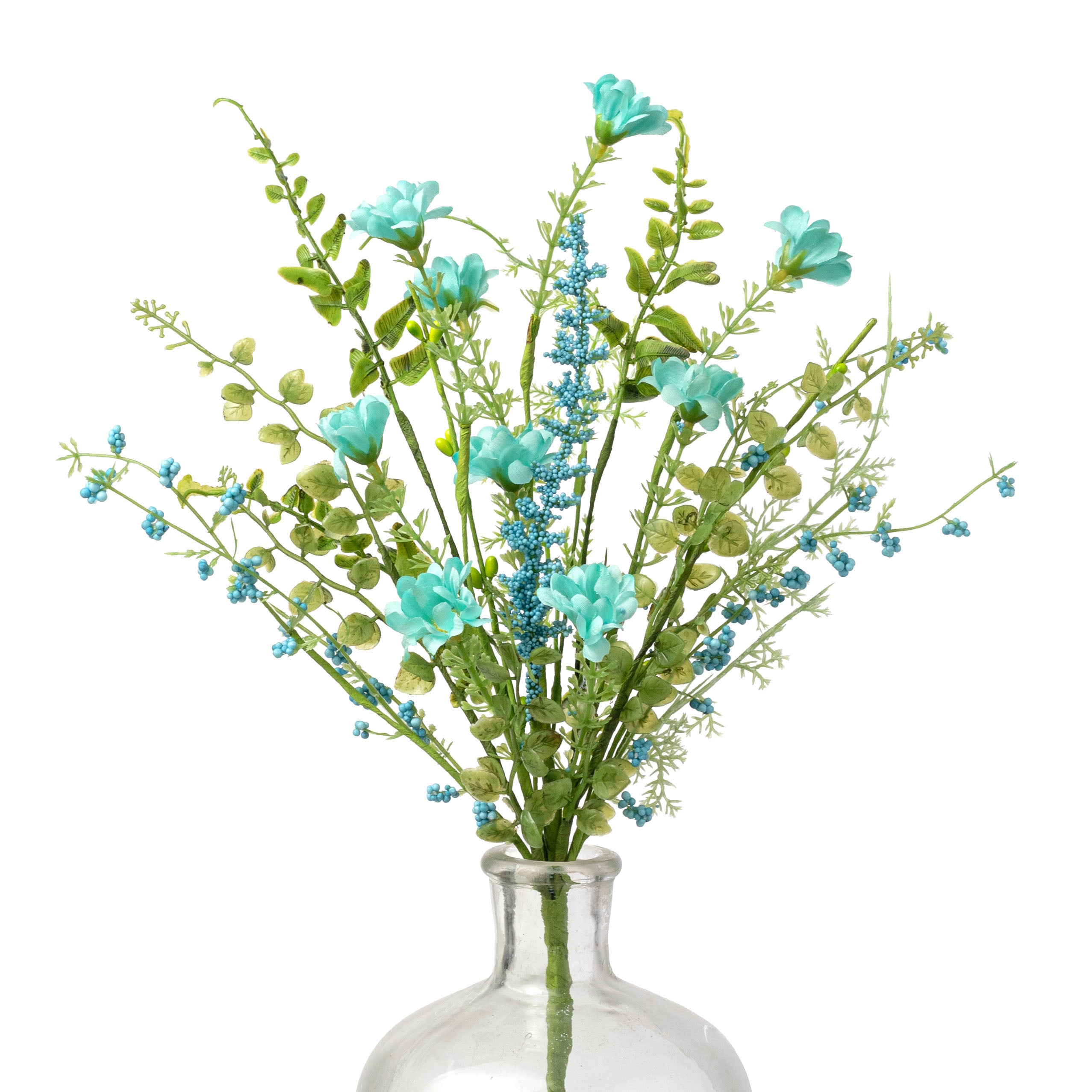 18" Fabric Wildflower Filler Pick: Blue