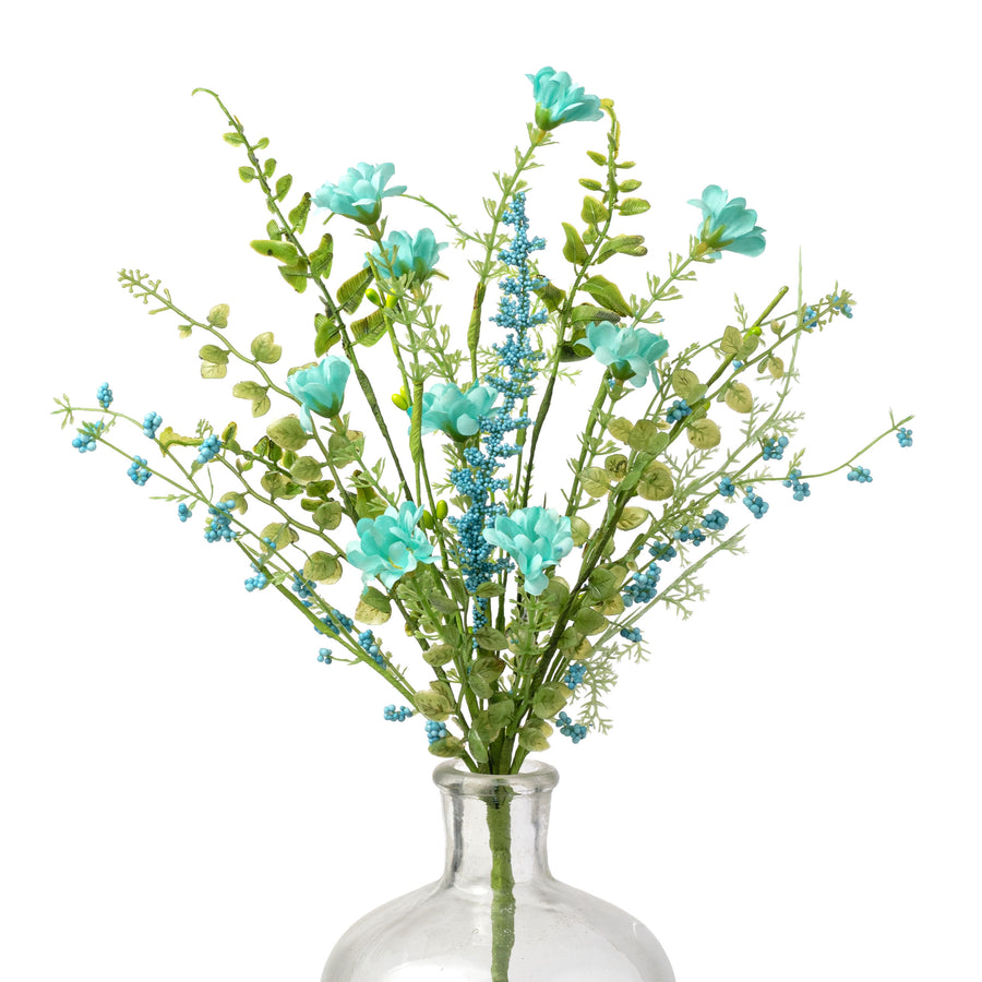 18" Fabric Wildflower Filler Pick: Blue