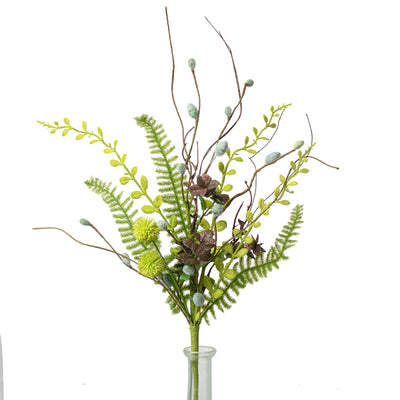 18" Pom Poms, Leaves, Ferns & Twigs Pick