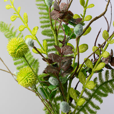 18" Pom Poms, Leaves, Ferns & Twigs Pick
