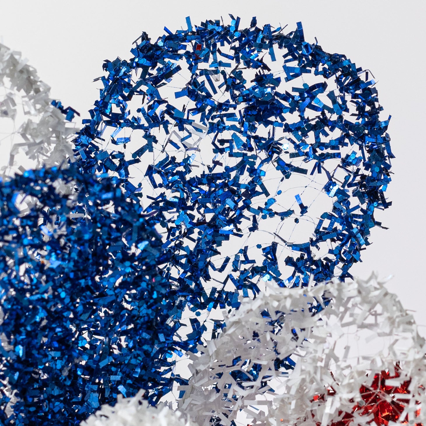 9" x 17" Filagree Foil Flower Stem: Red, White & Blue