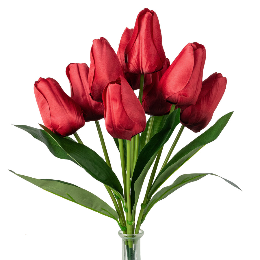 18" Tulip Bush: Red (9 Stem)