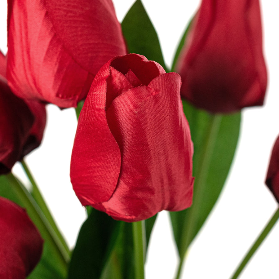 18" Tulip Bush: Red (9 Stem)