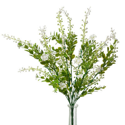 19" Wildflowers & Seeds Bush: Cream (9 Stem)