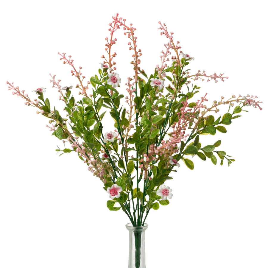 19" Wildflowers & Seeds Bush: Pink (9 Stem)