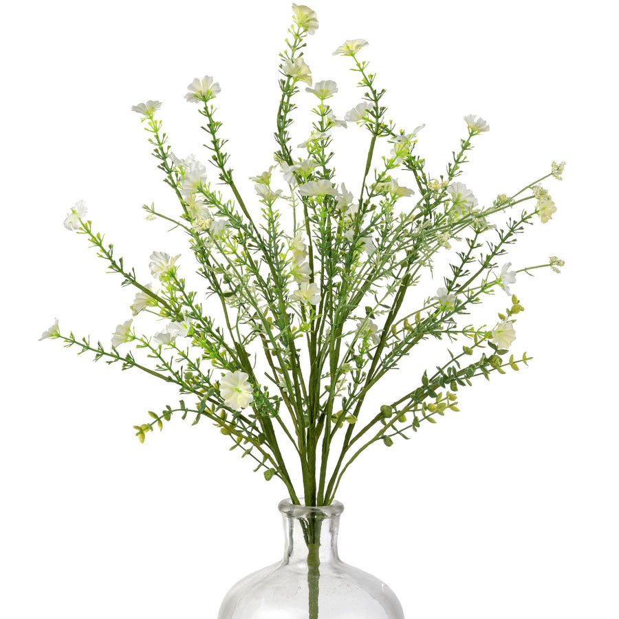 21" Fabric Wildflower Filler Spray: White