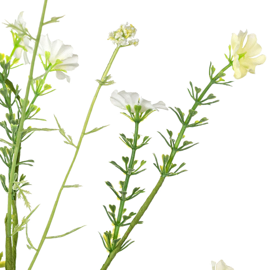 21" Fabric Wildflower Filler Spray: White