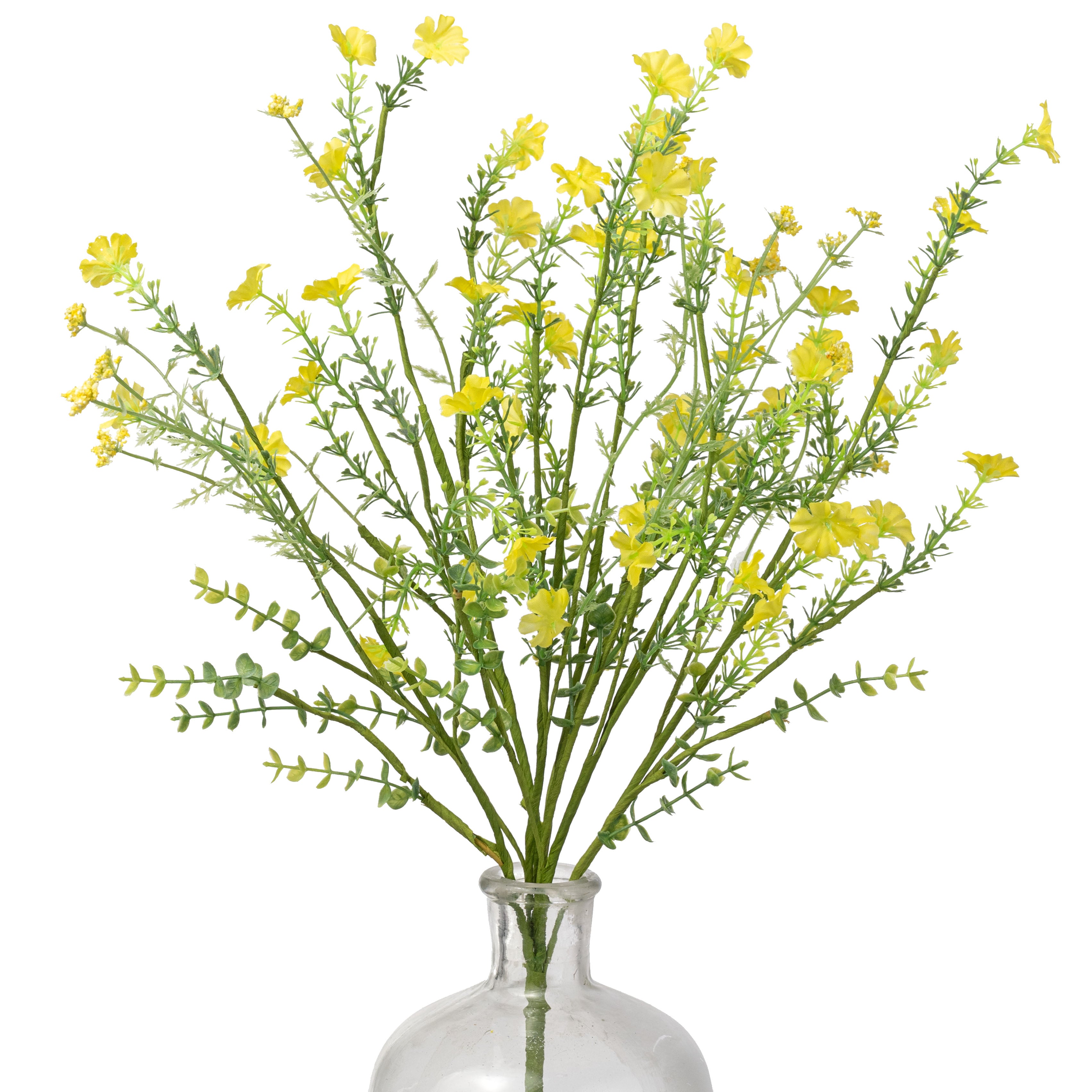 21" Fabric Wildflower Filler Spray: Yellow