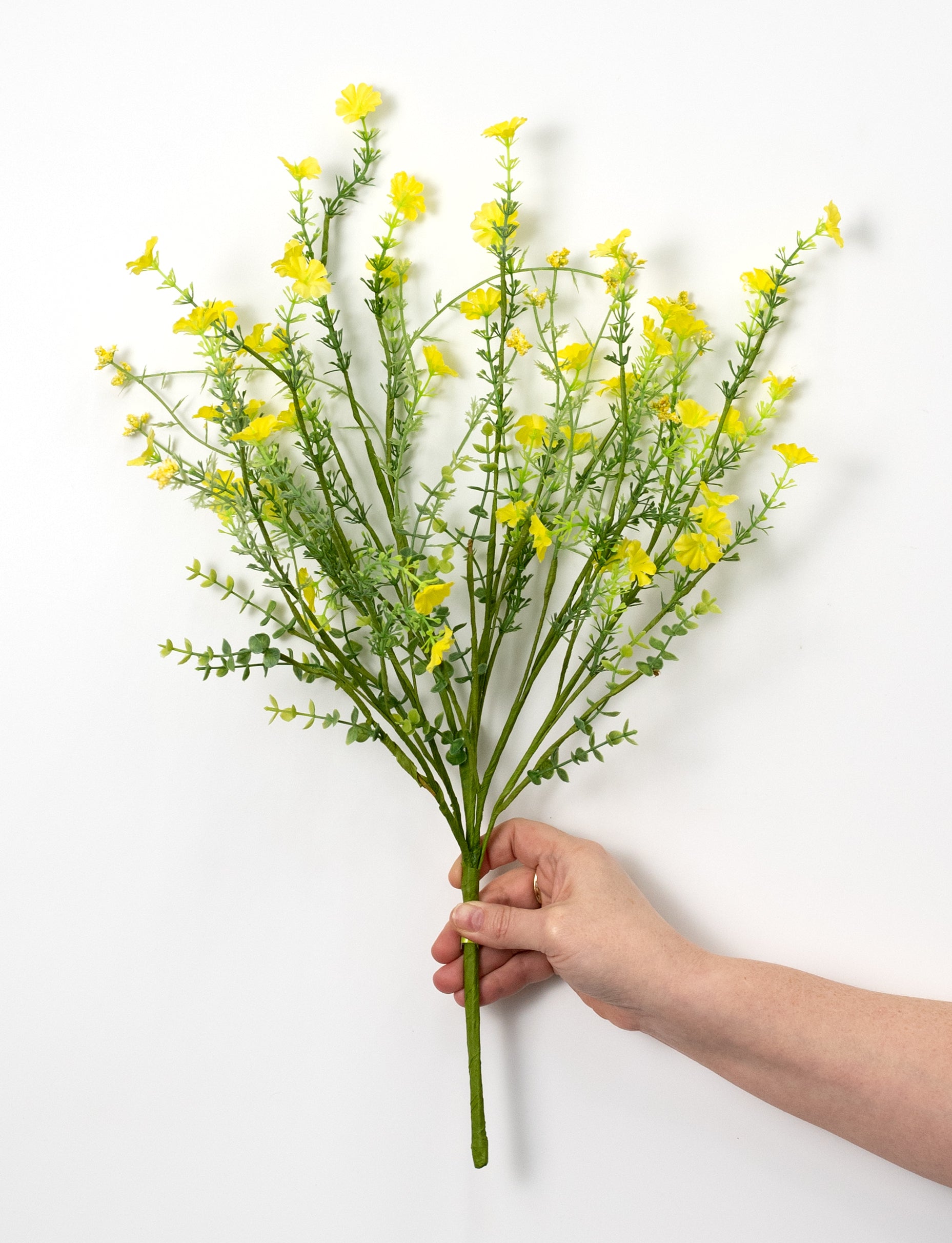 21" Fabric Wildflower Filler Spray: Yellow