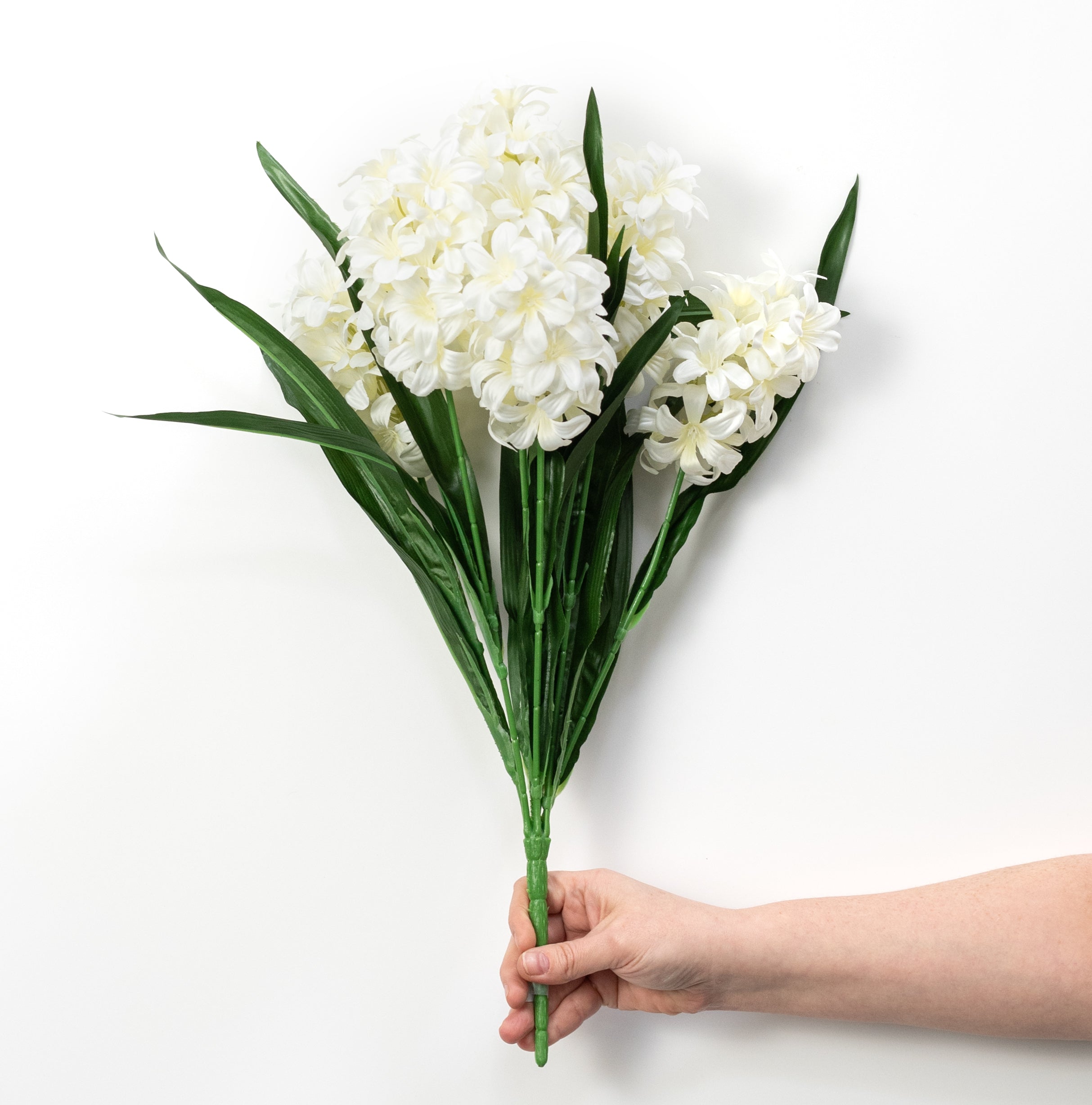 21" Satin Hyacinth Bush: Cream (7 Stem)