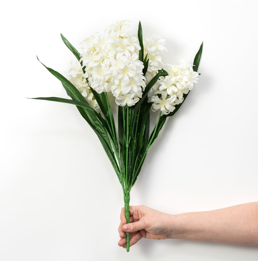 21" Satin Hyacinth Bush: Cream (7 Stem)