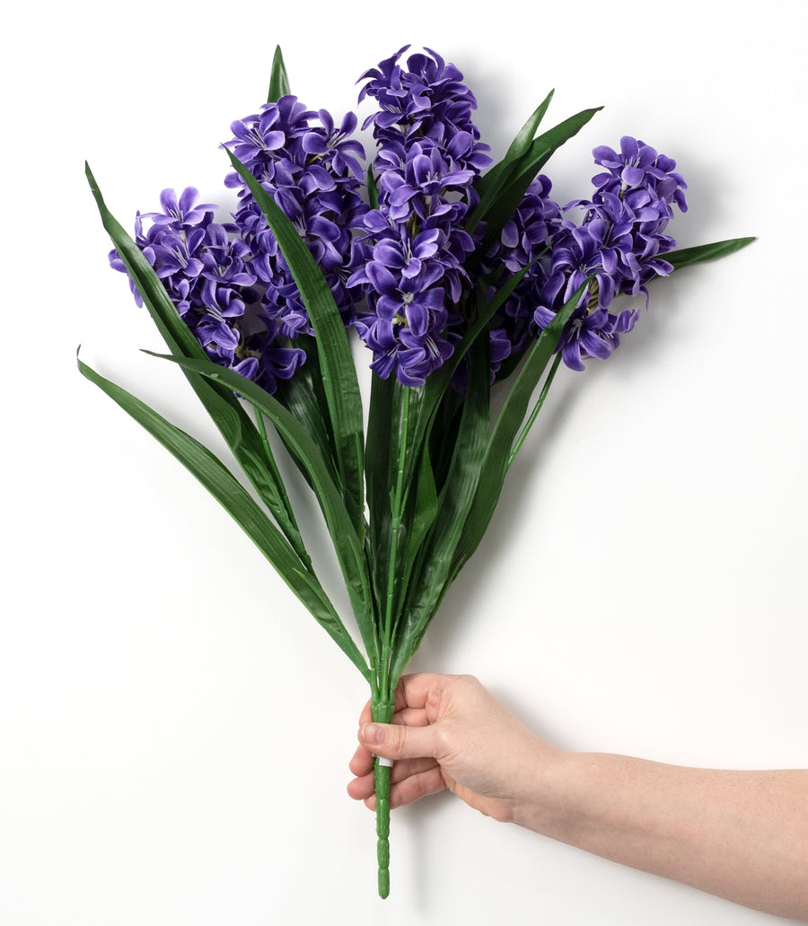 21" Satin Hyacinth Bush: Purple (7 Stem)