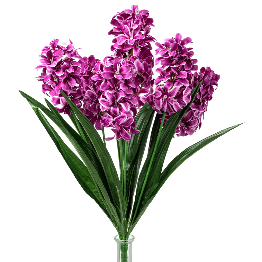 21" Satin Hyacinth Bush: Fuchsia (7 Stem)