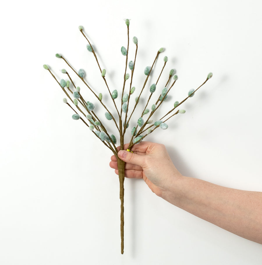 18" Pussy Willow Pick: Dusty Green
