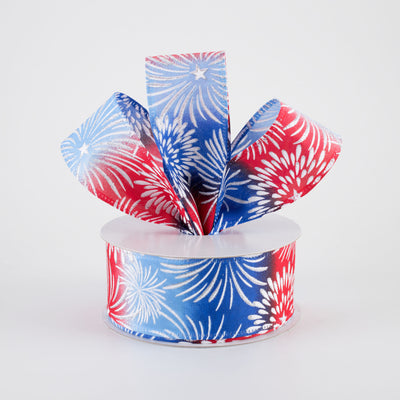 1.5" Ombré Fireworks Ribbon: Red, Blue & Light Blue (10 Yards)