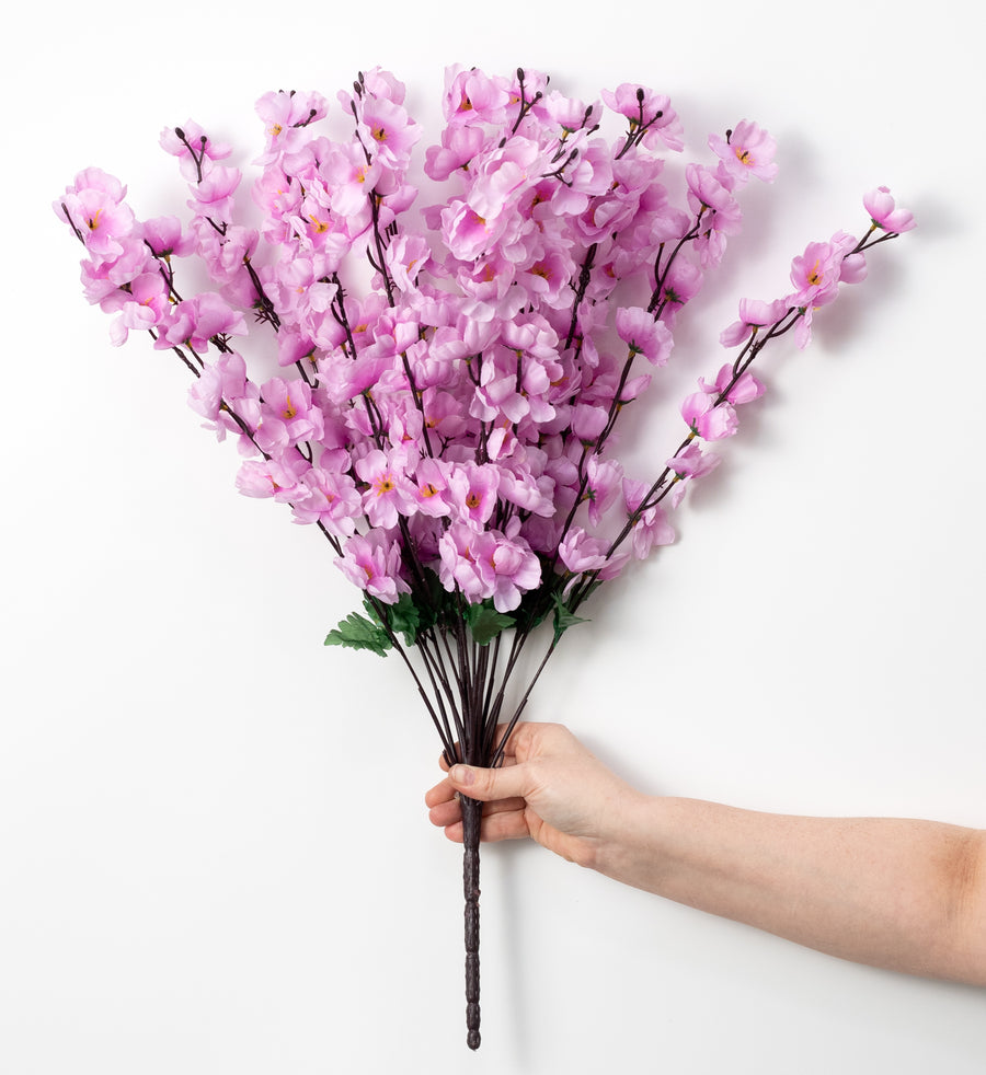 25" Cherry Blossom Bush: Lilac Purple (18 Stem)